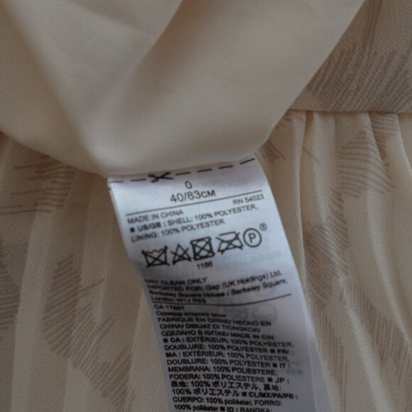 Banana Republic Pleated Floral Cream Maxi Skirt Sz 0 - Picture 9 of 9